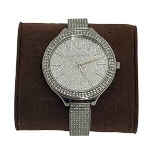 ❤️ Gorgeous MICHAEL KORS MK Silver Rhinestone Ladies Watch, EUC With box